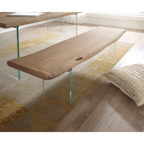 Union Rustic Sitzbank Reginald aus Holz und Glas | Wayfair.de